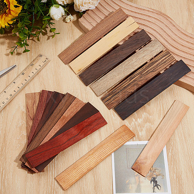 15Pcs 15 Colors Wood Blank Bookmarks for DIY Engraved Craft WOOD-ME0001-05-1