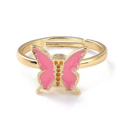 Butterfly Fidget Ring for Anxiety Stress Relief RJEW-P024-01C-1