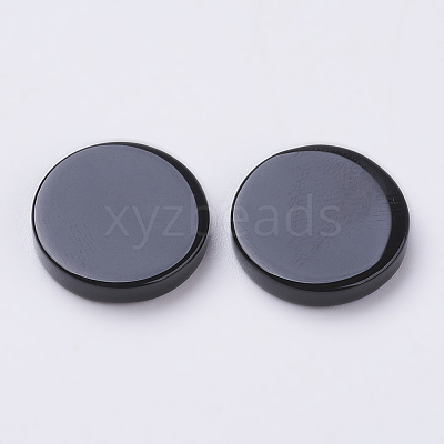 Natural Black Agate Cabochons X-G-E417-RS14x2-1