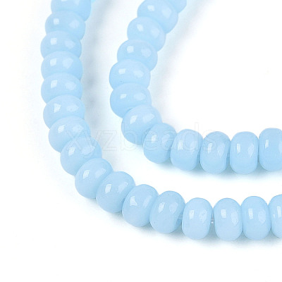 Opaque Spray Painted Glass Beads GLAA-ZX008-4mm-18J-1