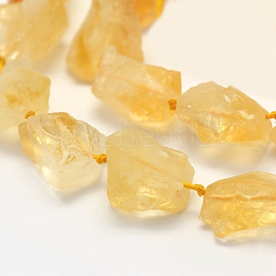 Rough Raw Natural Citrine Beads Strands G-K202-17B-1