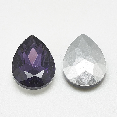 Pointed Back Glass Rhinestone Cabochons RGLA-T081-18x25mm-16-1