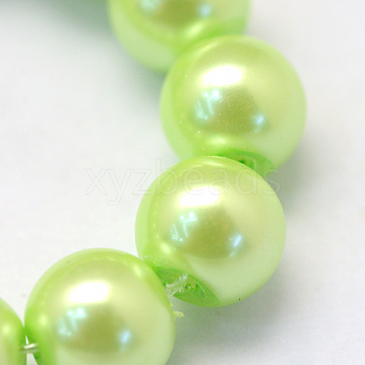 Baking Paint Pearlized Glass Pearl Round Bead Strands HY-Q003-4mm-07-1