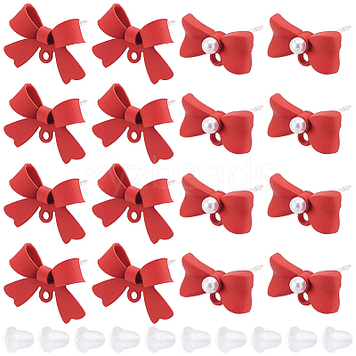 32Pcs 2 Styles Spray Paint Alloy Stud Earring Findings FIND-BBC0005-27-1