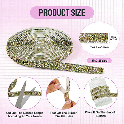 Hotfix Rhinestone Ribbon Trimming DIY-TAC0051-002C-1-1