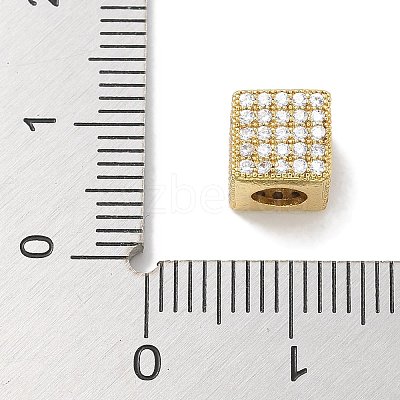 Rack Plating Brass Micro Pave Cubic Zirconia Beads KK-L224-036G-1