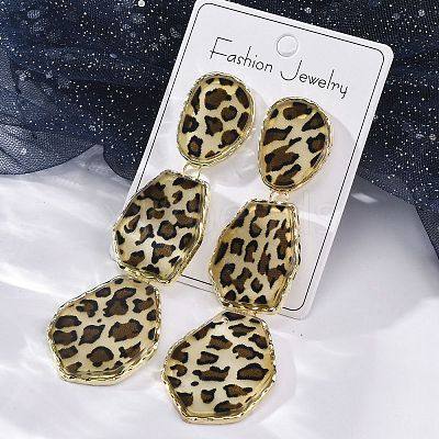 Alloy acrylic Dangle Stud Earrings EJEW-M075-01G-03-1