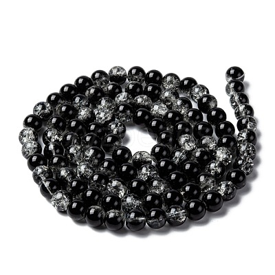 Baking Paint Crackle Glass Bead Strands CCG-S001-8mm-M-1