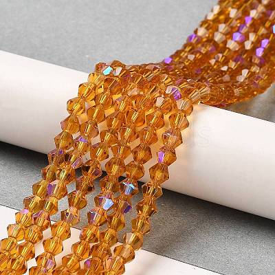 Transparent Electroplate Glass Beads Strands GLAA-F029-2mm-D28-1