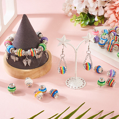 60Pcs Brass Resin Beads KK-TA0002-96-1