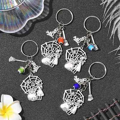 Alloy Lampwork Pendant Keychains KEYC-JKC01276-1