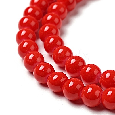Painted Glass Bead Strands DGLA-S071-6mm-49-1