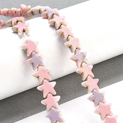 Baking Paint Synthetic Turquoise Beads Strands G-H060-07A-1