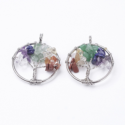 Natural/Synthetic Mixed Stone Pendants G-E419-17P-1
