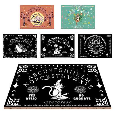 Printed Wood Pendulum Dowsing Divination Board Set DJEW-WH0324-062-1