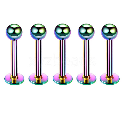 304 Stainless Steel Round Internally Threaded Labrets for Women Men WG9B6EB-27-1