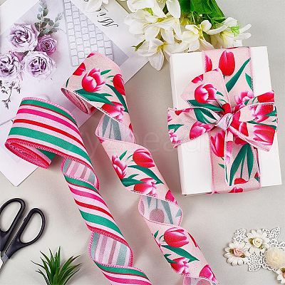 2 Rolls Burlap Ribbons SRIB-WH20009-003-1