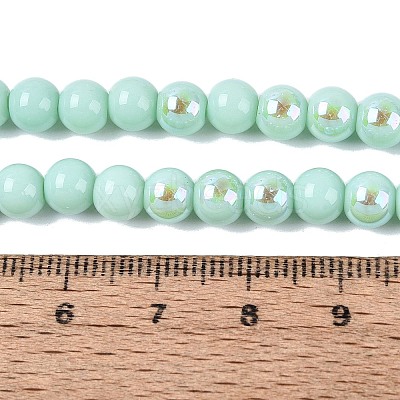 Electroplate Opaque Glass Beads Strands LS-EGLA-Q132-6MM-01C-11-1