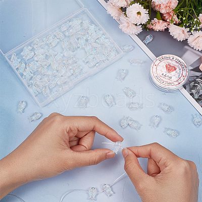 DIY Fish Beaded Stretch Bracelet Making Kit GLAA-SC0001-77A-1