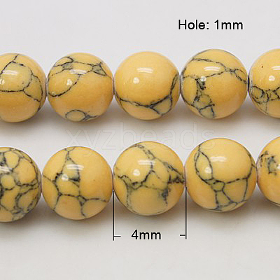 Synthetic Turquoise Beads Strands TURQ-H038-4mm-M-1