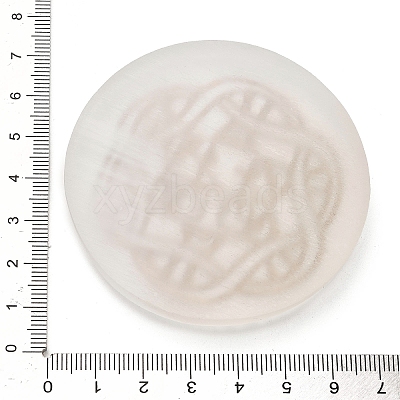 Flat Round Natural Selenite Slice Coasters AJEW-C042-01C-1