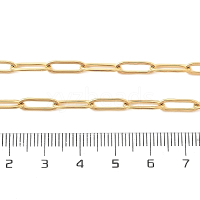 Ion Plating(IP) 304 Stainless Steel Paperclip Chain Necklace NJEW-D045-14G-1
