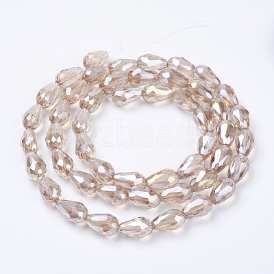 Electroplate Glass Beads Strands X-EGLA-D015-15x10mm-25-1