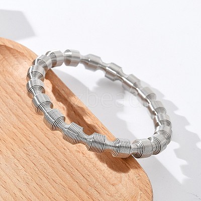 304 Stainless Steel Stretch Bangles for Women LS-BJEW-P315-02F-P-1