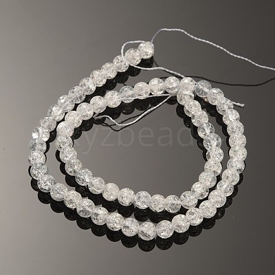 Synthetic Crackle Quartz Round Beads Strands G-O030-10mm-17-1