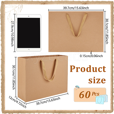 60Pcs Kraft Paper Bags with Handles ABAG-WA0001-15-1