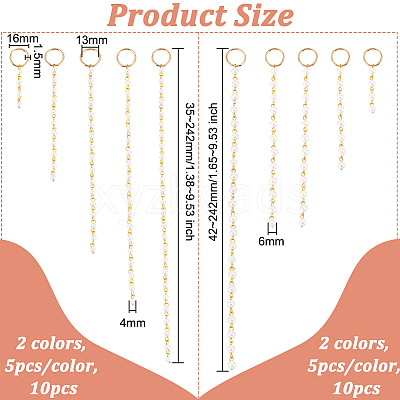 20Pcs 2 Color ABS Plastic Imitation Pearl Hair Pendants Decoration Clips OHAR-AB00002-1