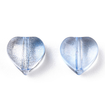 Transparent Spray Painted Glass Beads GLAA-R211-02-B02-1