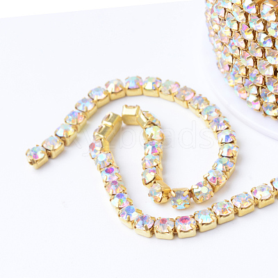 Brass Rhinestone Strass Chains CHC-T001-SS6-02C-1