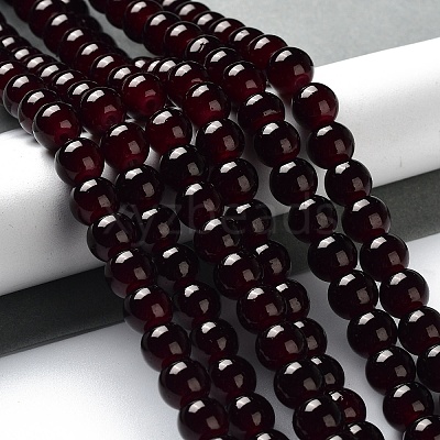 Imitation Jade Glass Beads Strands X-DGLA-S076-8mm-39-1