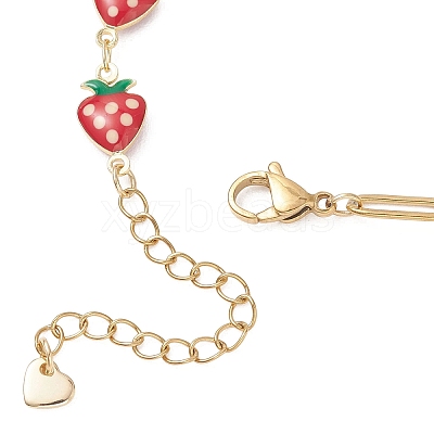 3Pcs 3 Styles Brass Enamel Link Chains Bracelets BJEW-JB13148-1