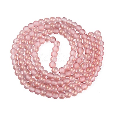 Frosted Transparent Glass Bead Strands GLAA-P065-6mm-09-1