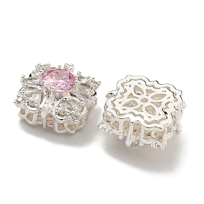 Brass Micro Pave Cubic Zirconia Beads KK-U037-03P-1