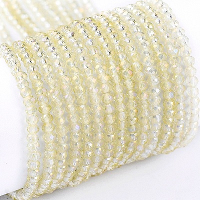 Electroplate Glass Beads Strands X-EGLA-F149-FR-06-1