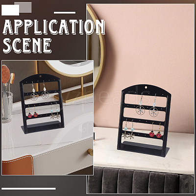 4-Tier L Shaped Acrylic Earring Organizer Display Stands ODIS-WH0099-65C-1