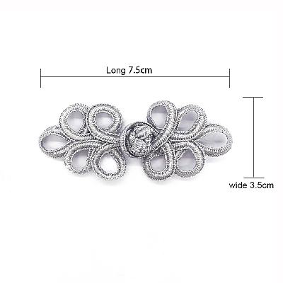 Braid Knit Chinese Knot Closure Cheongsam Frog Buttons BUTT-WH0014-22-1