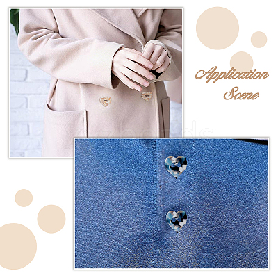 6Pcs 6 Colors Cellulose Acetate Buttons BUTT-HS0001-06-1