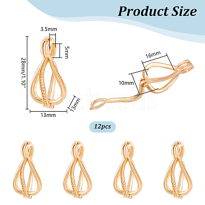 12Pcs Brass Bead Cage Pendants KK-PH0010-48-1