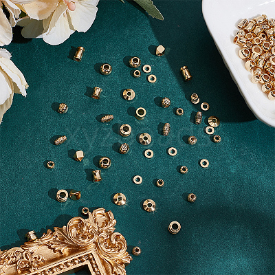 120Pcs 12 Styles Brass Beads FIND-AR0005-38-1