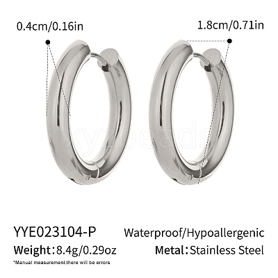 304 Stainless Steel Hoop Earrings LD4380-4-1