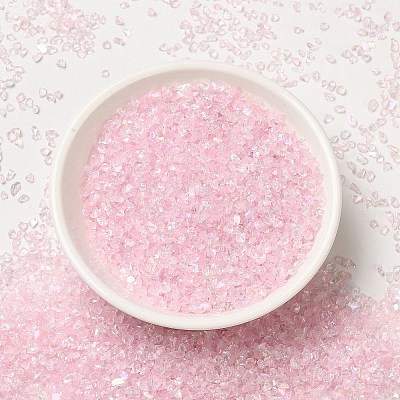 Transparent Electroplate Crushed Glass Craft GLAA-F123-03-1