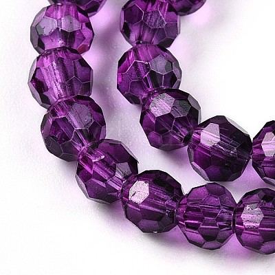 Baking Paint Transparent Glass Beads Strands DGLA-A035-T4mm-A09-1