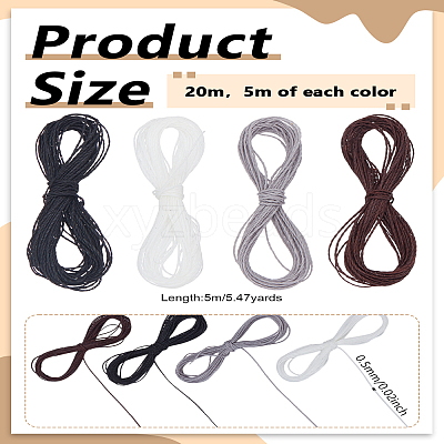 20M 4 Colors 2-Ply Round Waxed Cotton Thread Cords YC-LP0001-03D-1