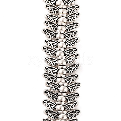 Tibetan Style Wing Alloy Bead Strands TIBEB-O007-22-LF-1