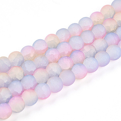 Crackle Glass Beads Strands GLAA-N009-8mm-04-1