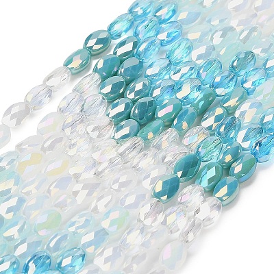 Electroplated Glass Beads Strands EGLA-P067-02A-02-1